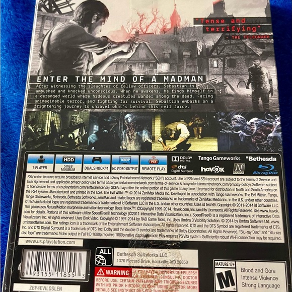 The Evil Within for PS4 - Black and White Cover - Picture 2 of 5